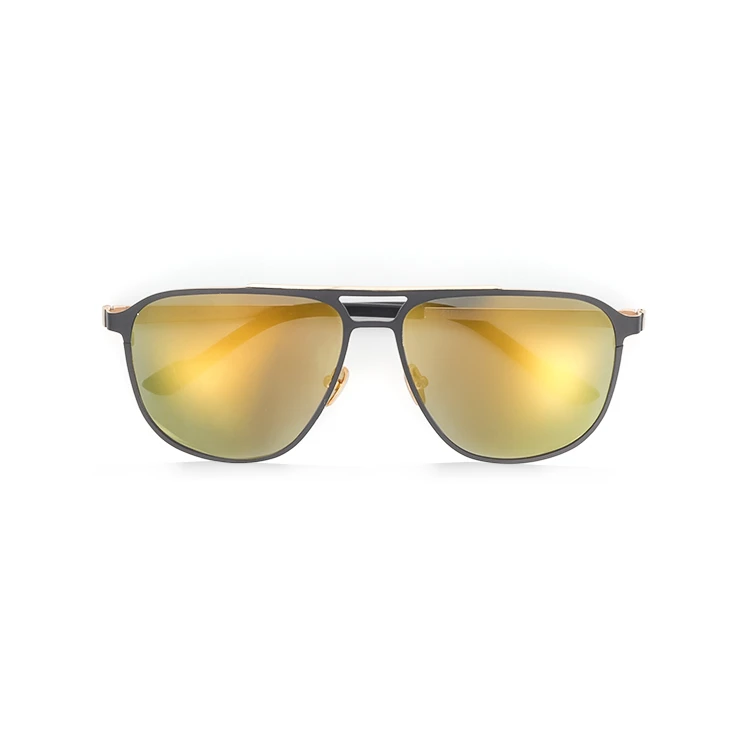 Double Bridge UV Protection Metal Sunglasses